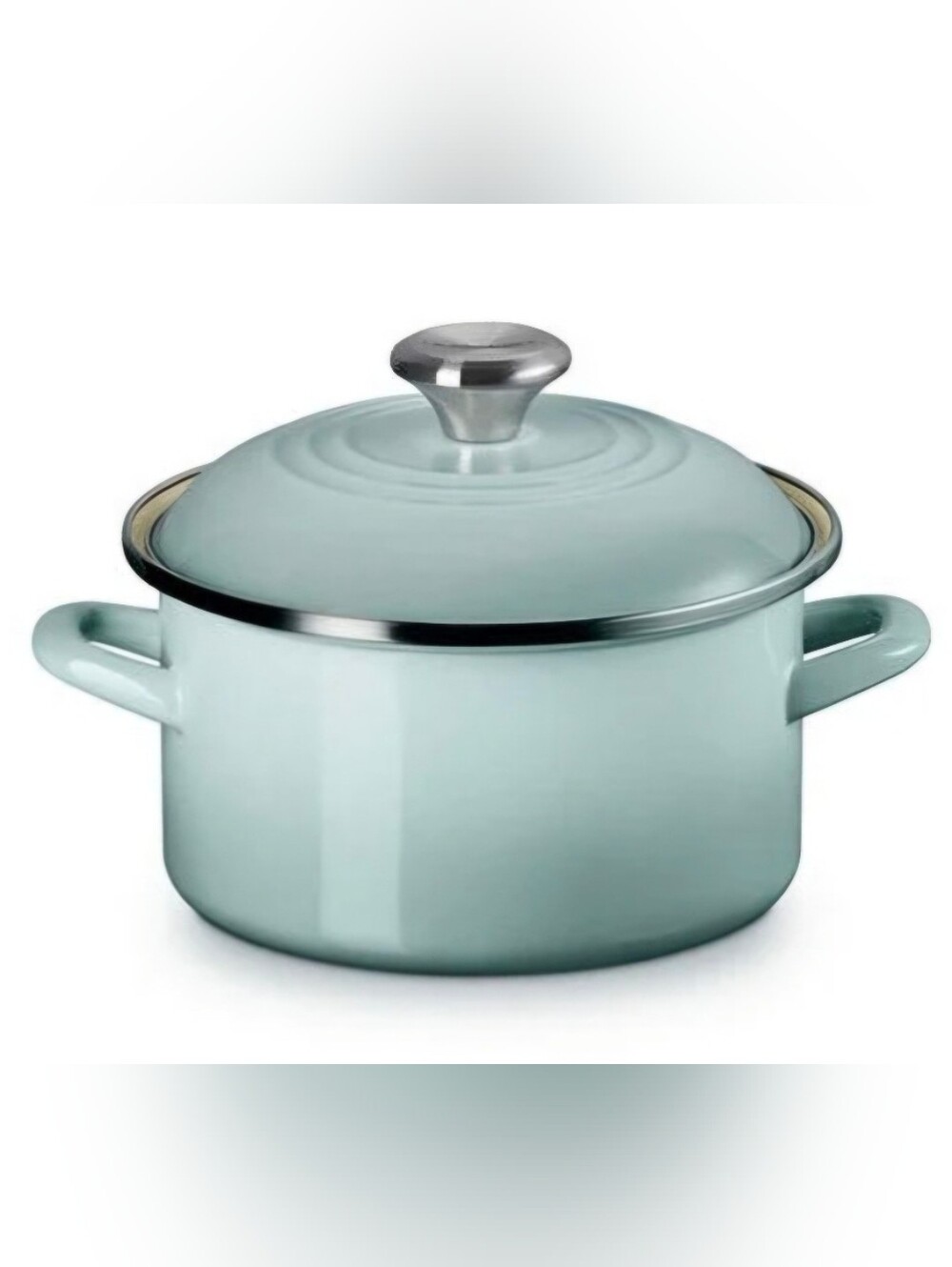 Le Creuset Enamel Cassorel/ Sea Salt with Lid